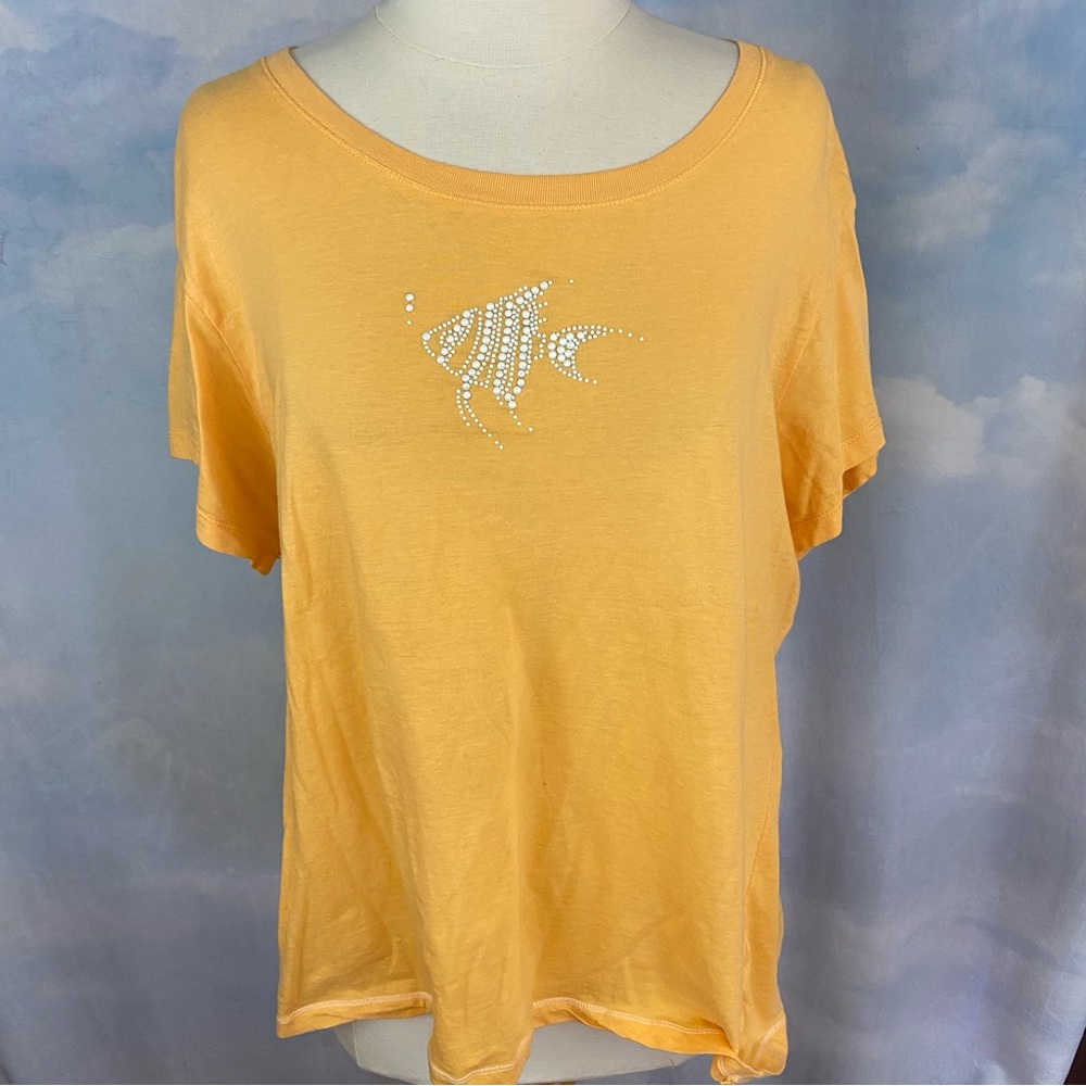North River Women's Top with Pearl Fish Design Size XL